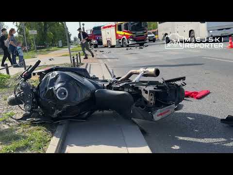 Wypadek motocyklisty na Grochowskiej. Ranny w szpitalu.