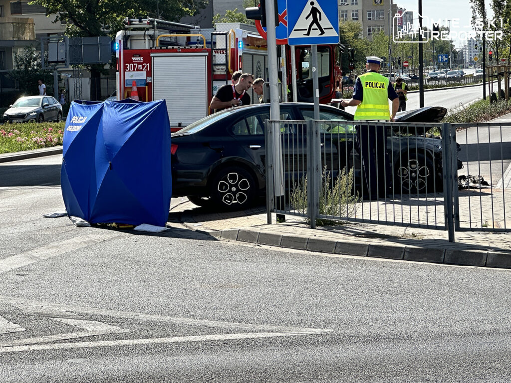 śmiertelny wypadek karetki z autem osobowym na Lazurowej