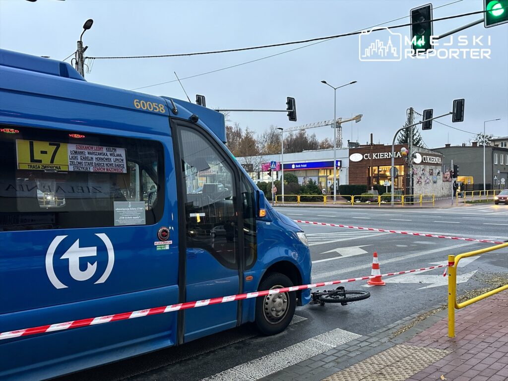 potrącenie 8 letniego rowerzysty w Ożarowie