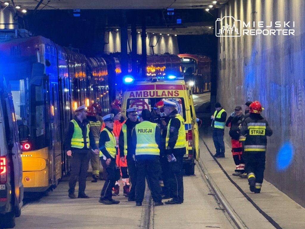 zderzenie tramwajów na Bielanach