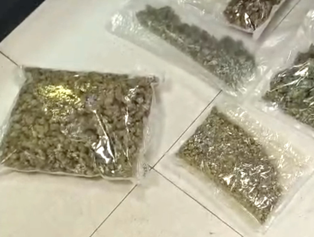 Pakiety z suszonymi roślinami leżą na podłodze, różnej wielkości i w przezroczystych opakowaniach.